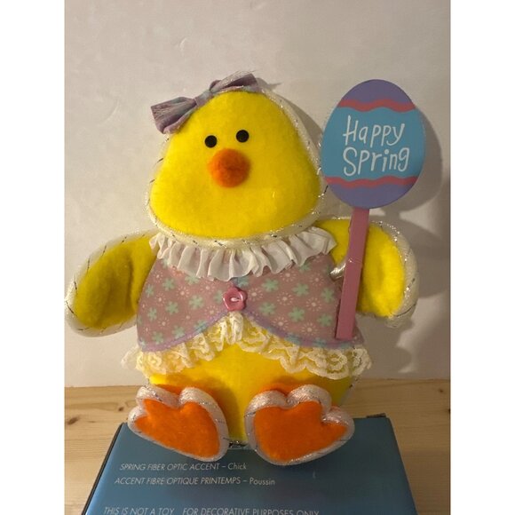 Spring Chick Fiber Optic Light Up Accents Plush Window Decor Easter Festive - Picture 2 of 10